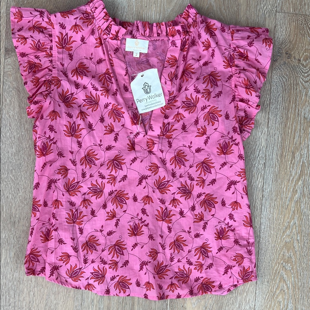 Pink Floral Virginia Top size 2